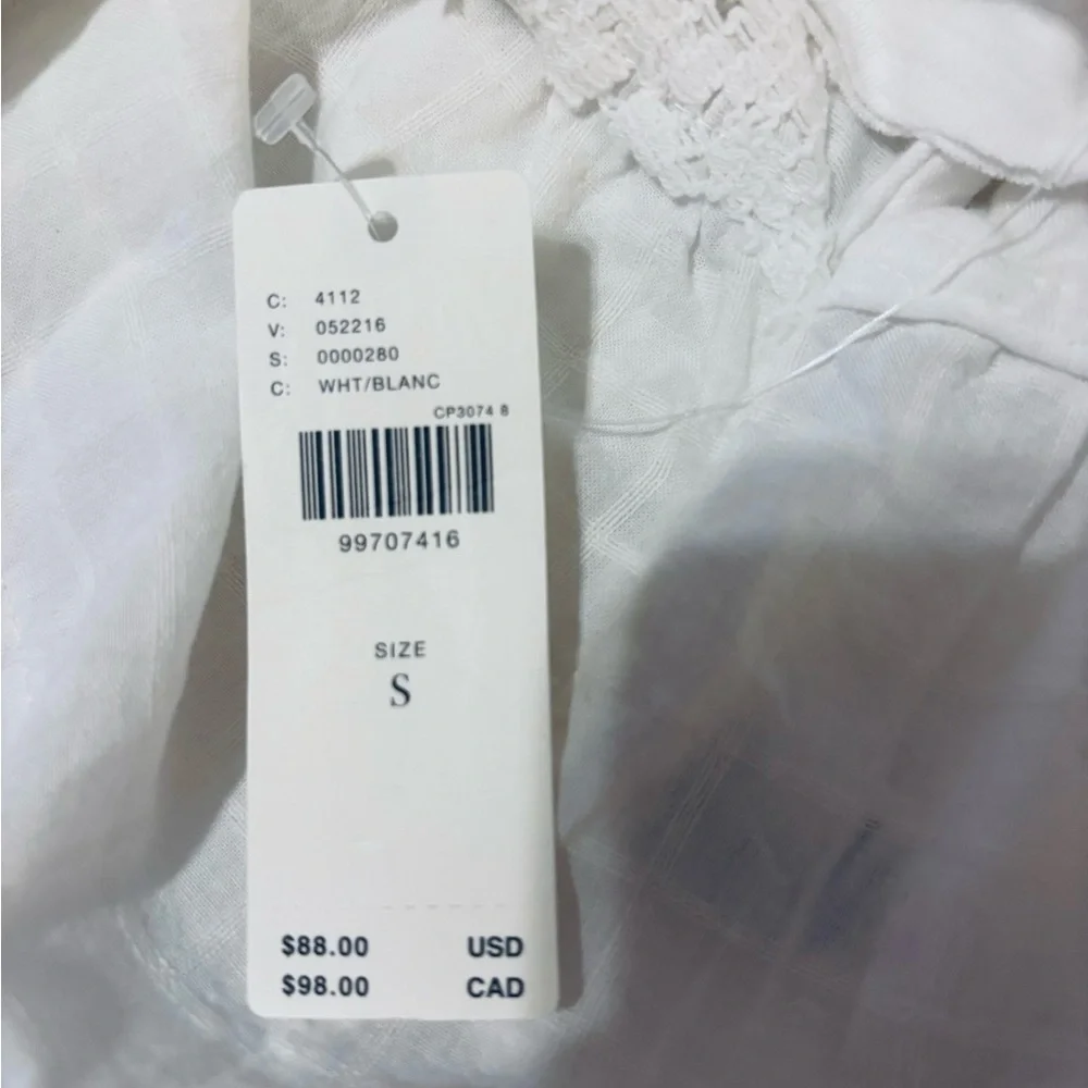 Pilcro Anthropologie White Lace Detail Top nwt - Picture 13 of 15